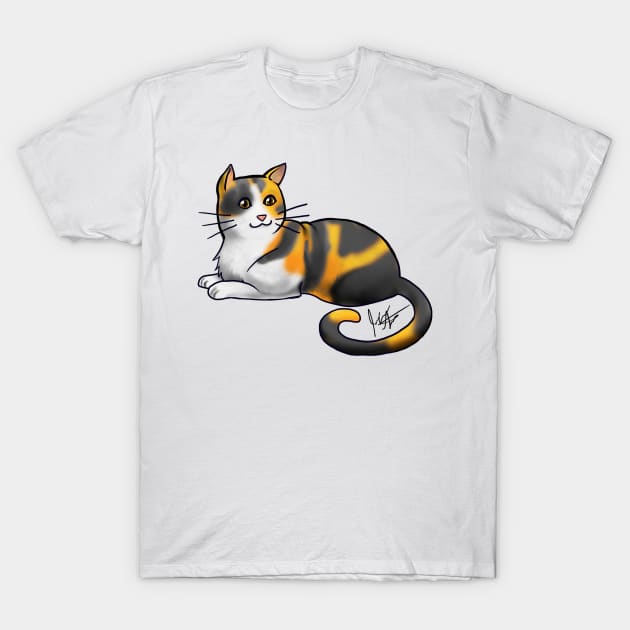 Cat - American Shorthair - Calico T-Shirt by Jen's Dogs Custom Gifts and Designs